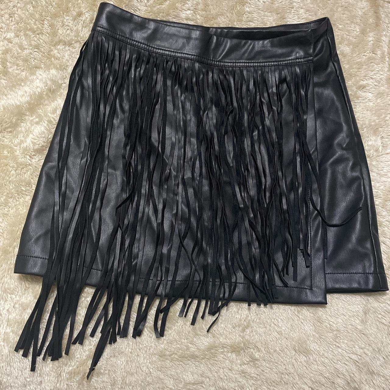 Black leather look skirt primark best sale