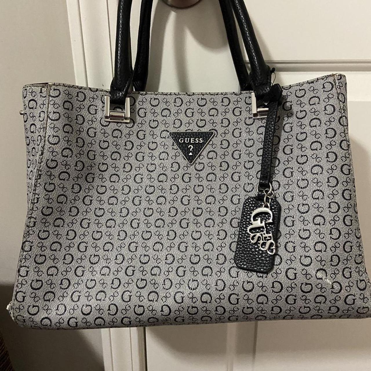 Guess Women's Black and Grey Bag Depop