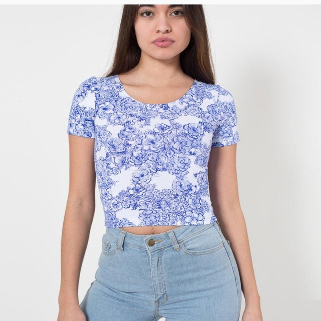 American apparel white crop hot sale top