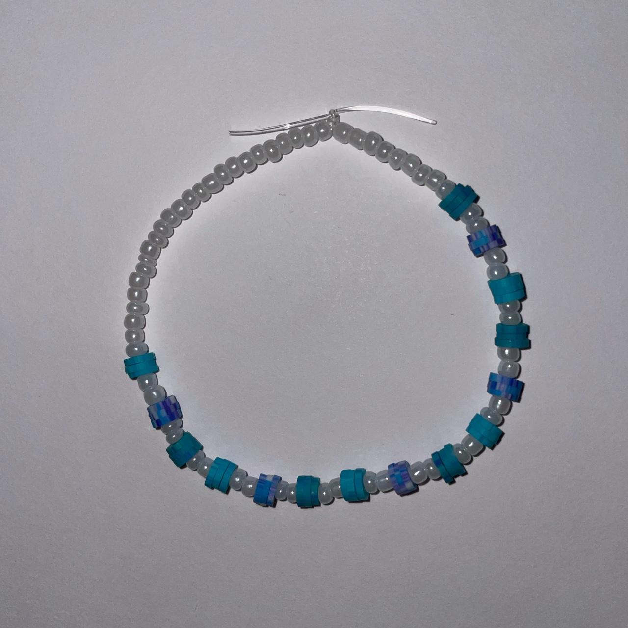 Blue Marble Beaded Mini Bracelet