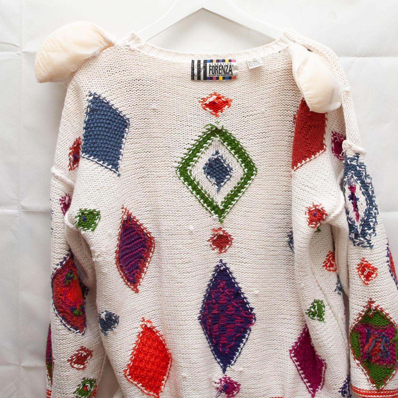 Vintage Authentic Forenza Sweater 1980s Abstract Depop