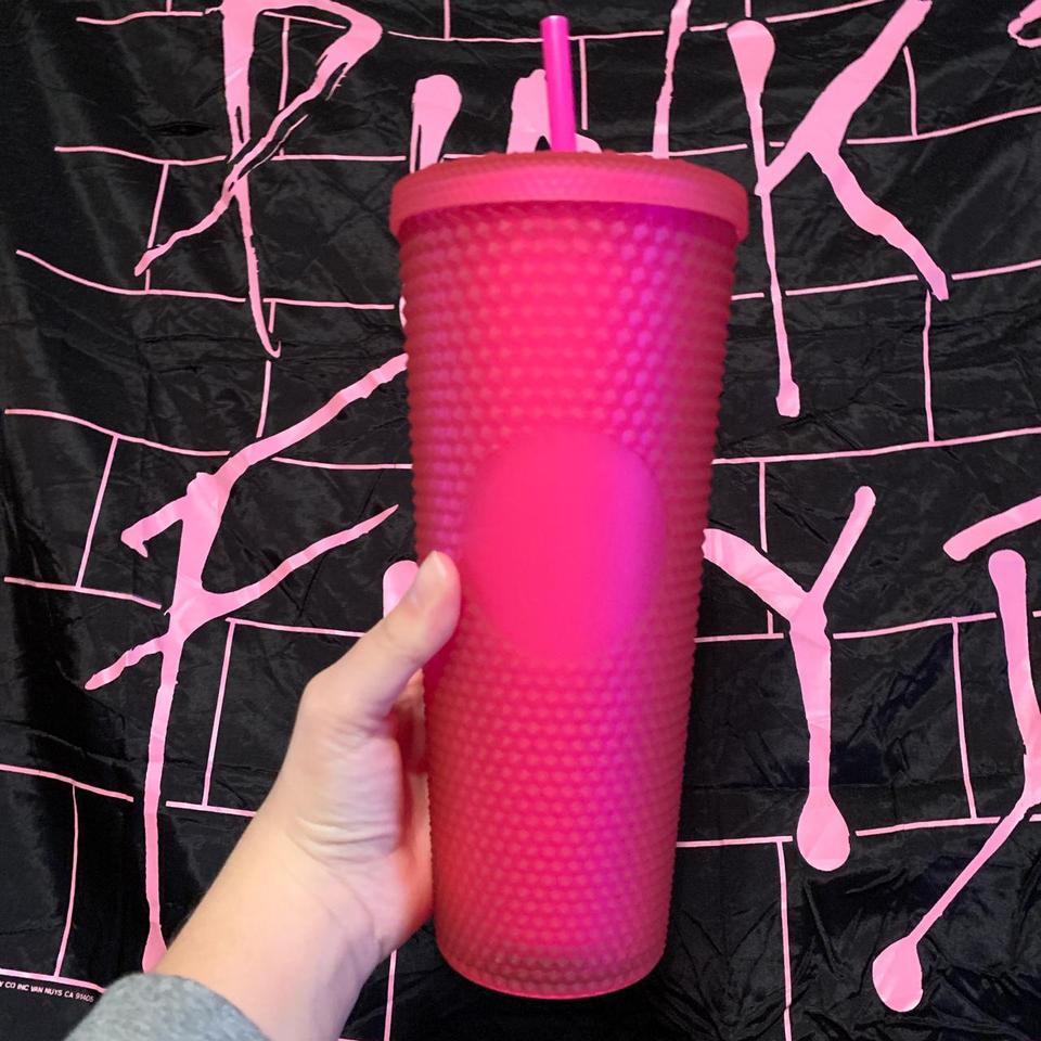 16 oz rose gold pink Starbucks tumbler cup with - Depop