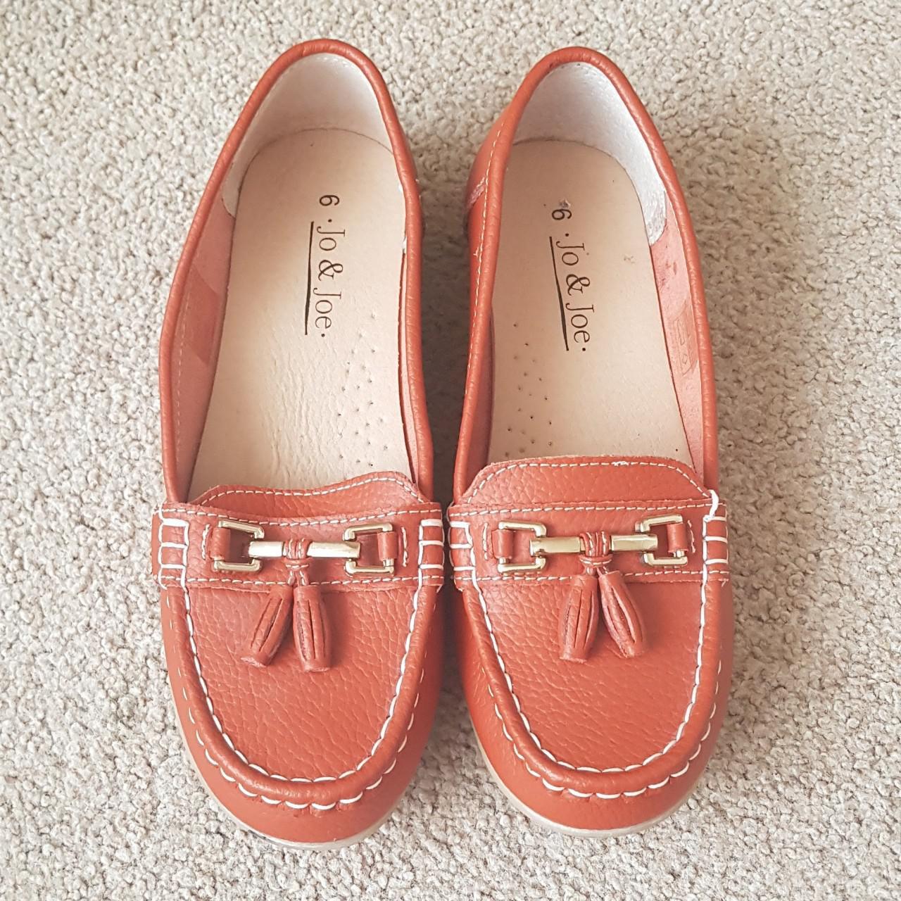 SOLD Jo & Joe burnt orange tassel loafers with gold... - Depop