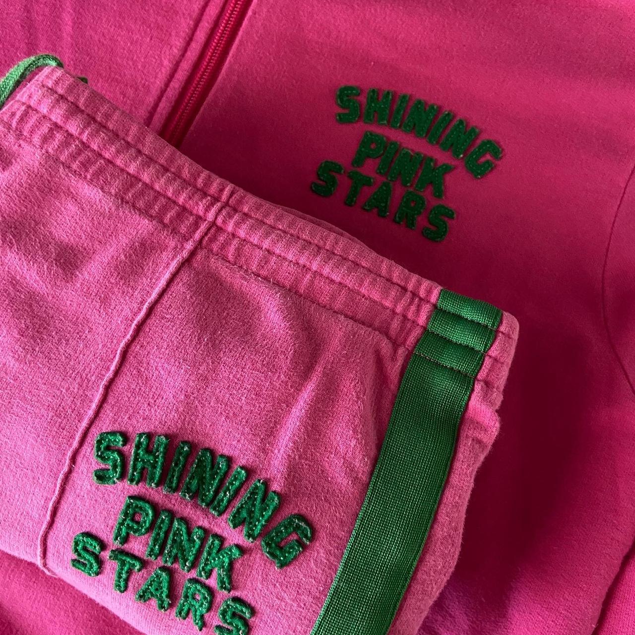 Victoria's Secret Women's Pink and Green Joggerstracksuits Depop