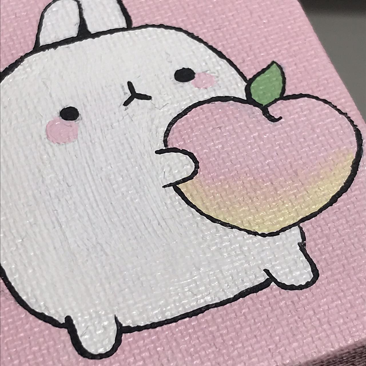 Molang Mini Canvas🌸 #kawaii#molang#painings#cute - Depop