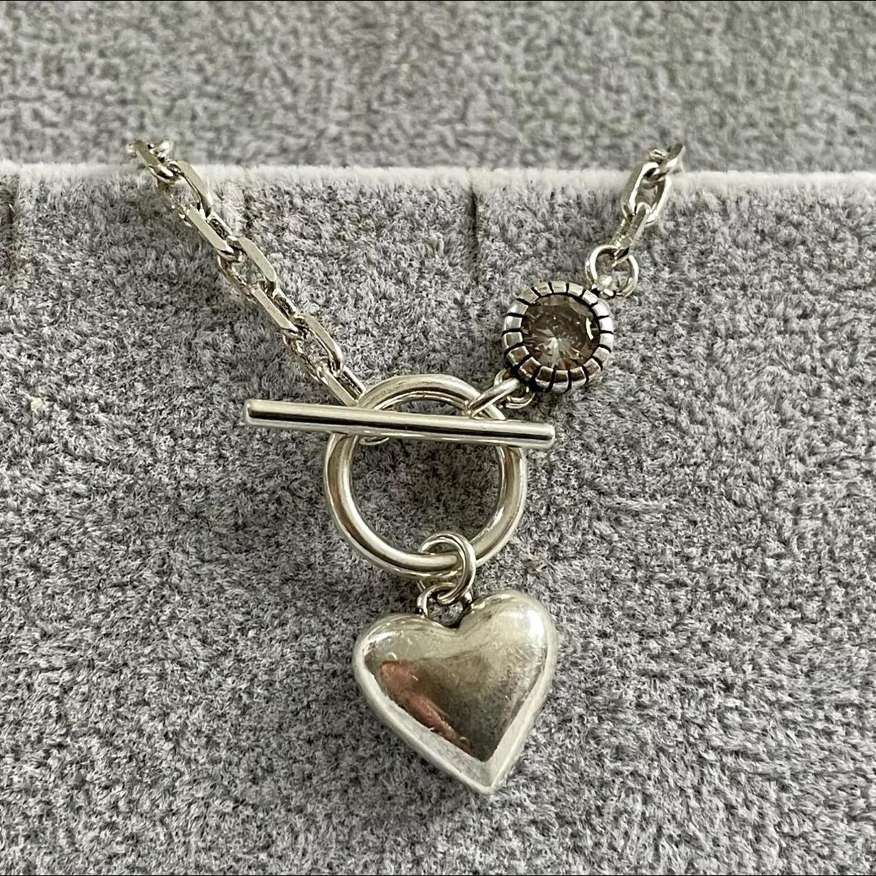 Silver 925 Plated Vintage Style Heart Pendant... - Depop