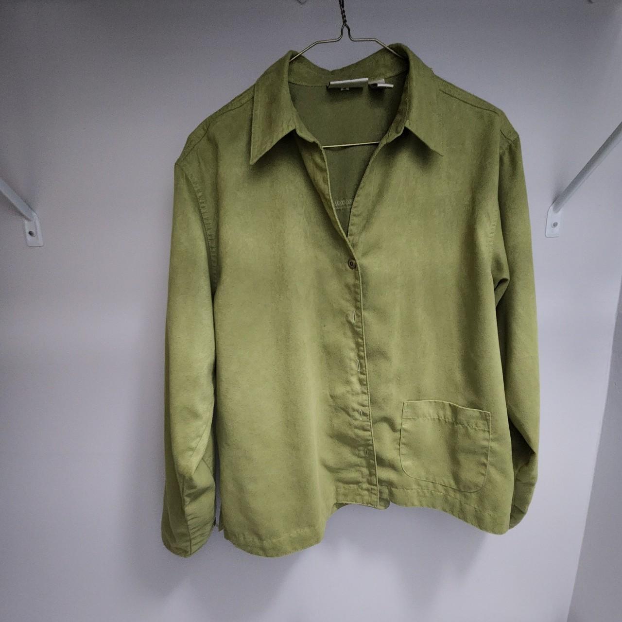 Vintage Chico's design green button up. Size says 1,... - Depop