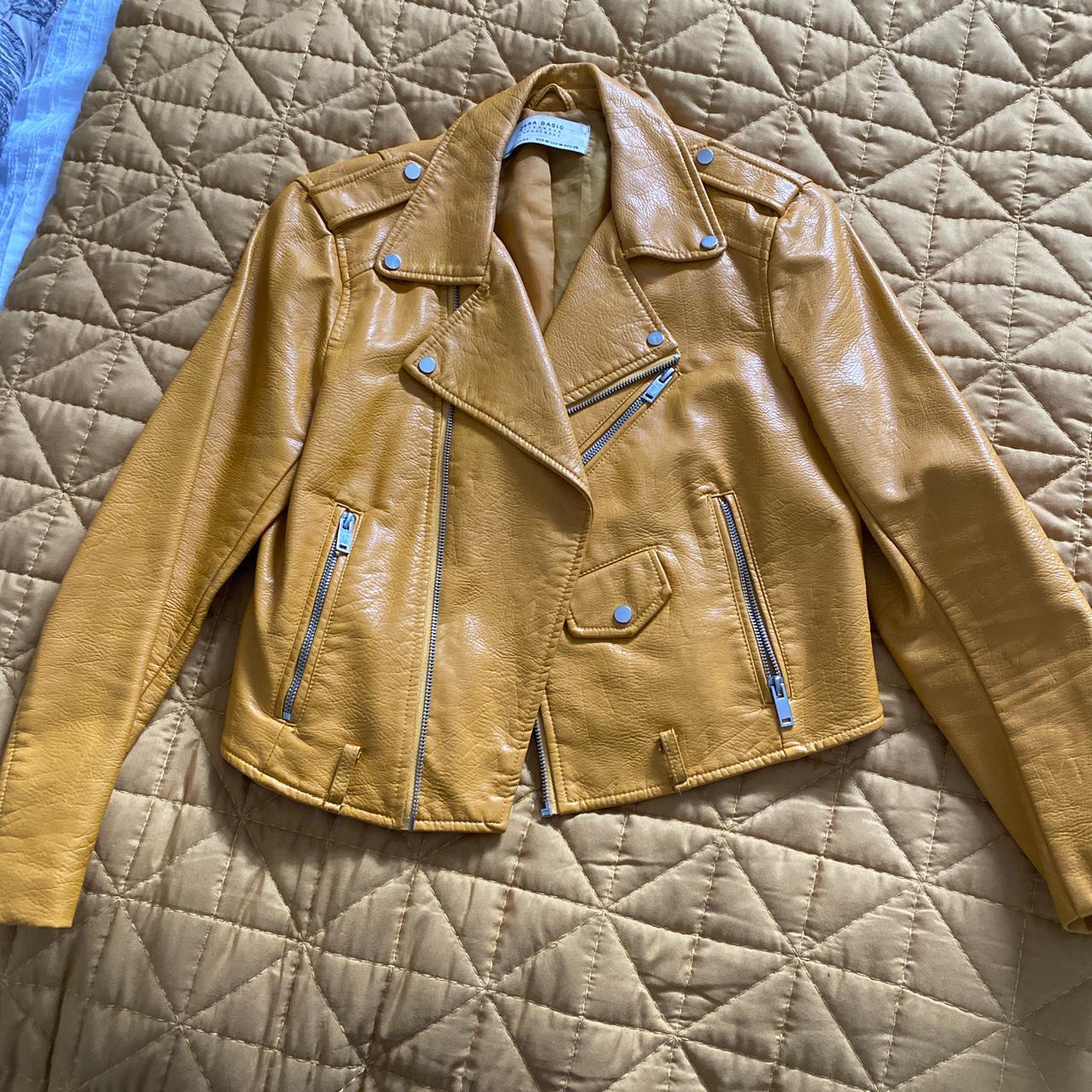 zara yellow biker jacket