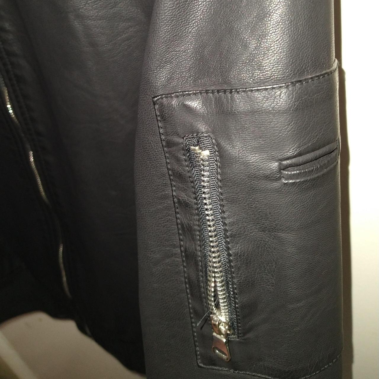 Black Faux Leather Jacket by Ci Sono by Cavalini.... - Depop