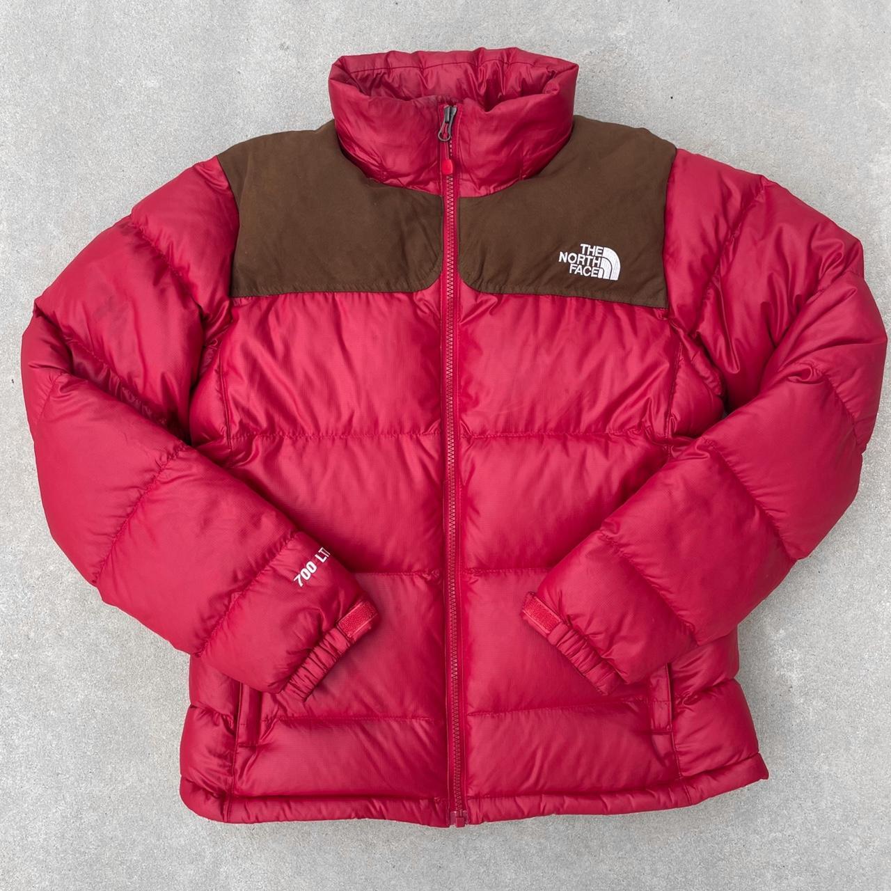Vintage The North Face Puffer Jacket 700 in Red with... - Depop