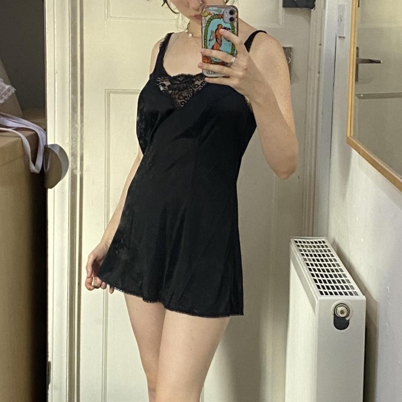 Really cute black negligee / short slip dress... - Depop