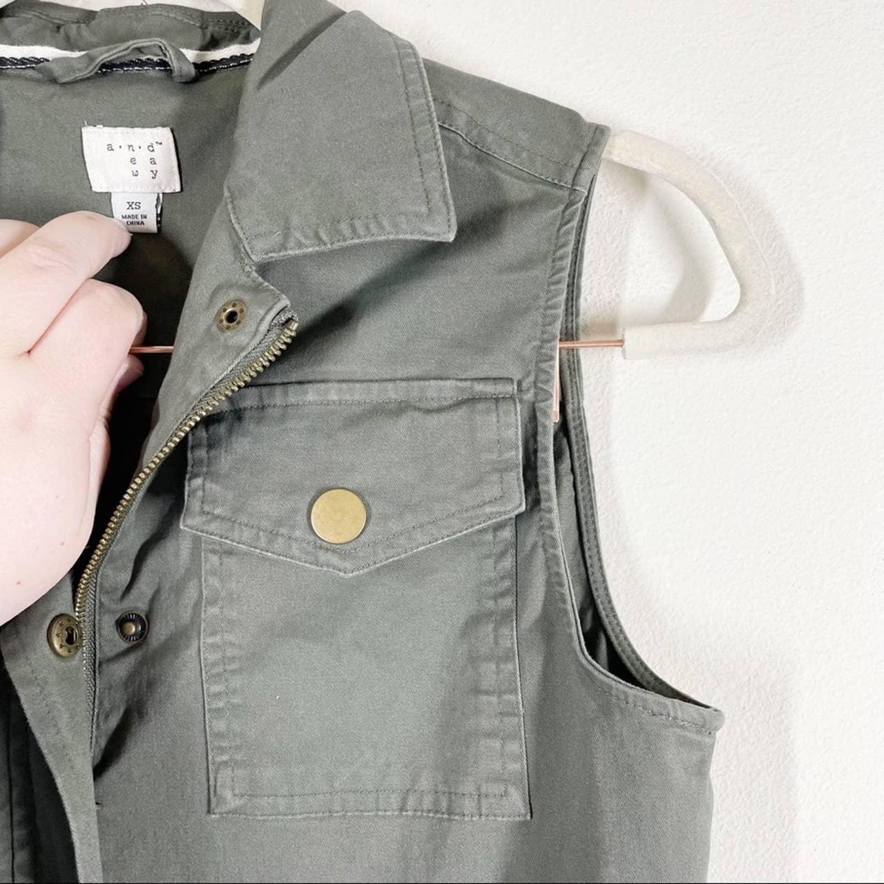 A New Day Women's Military Vest Size XS Green... Depop