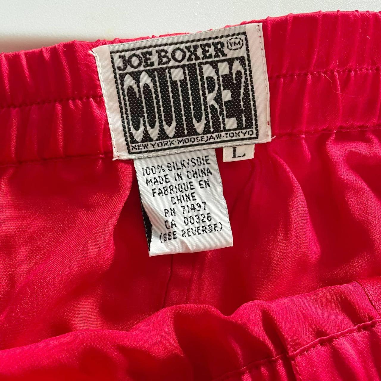 Vintage Joe Boxer Couture 100% Silk Shorts Red Size... - Depop