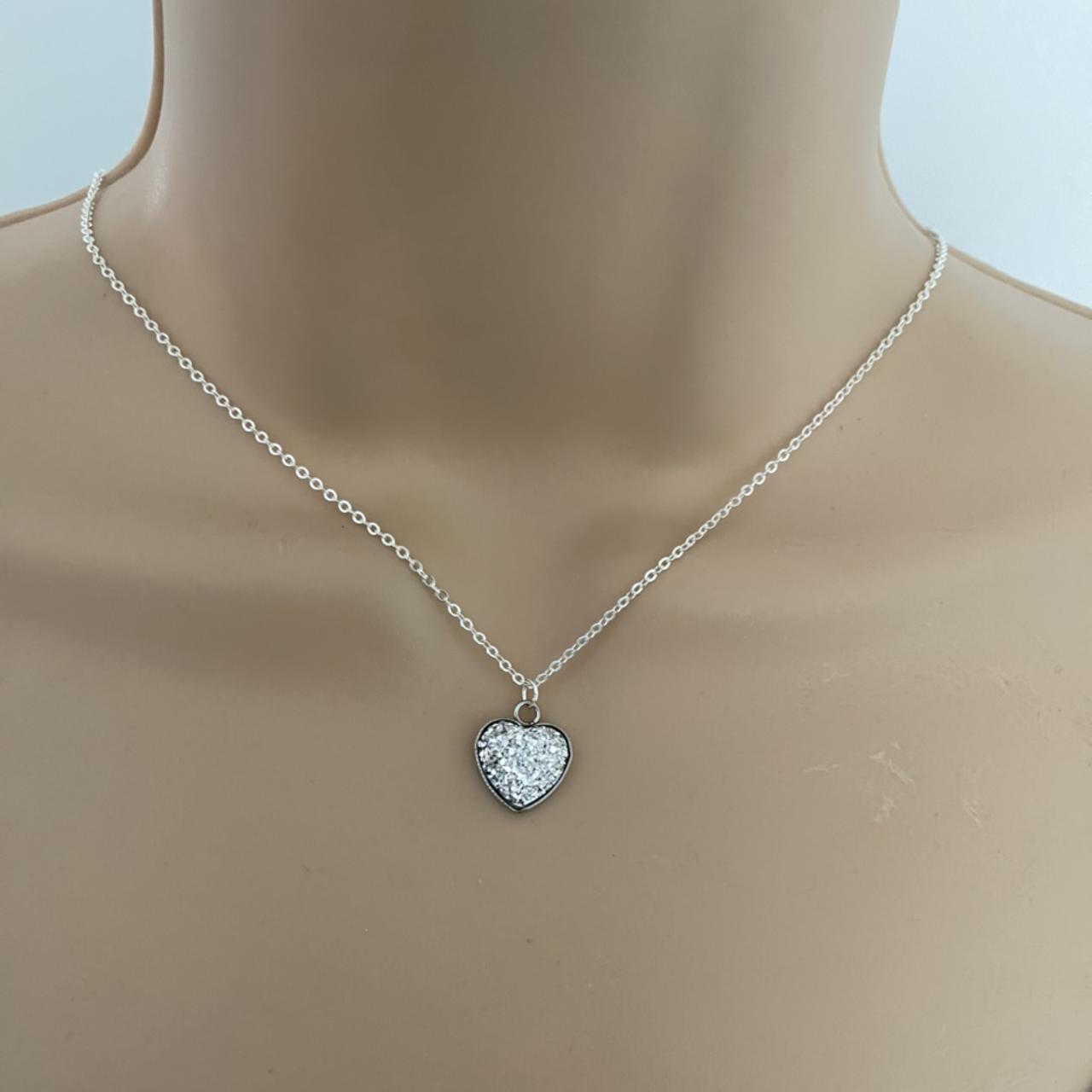 Heart Charm Pendant Necklace. Chain Necklace for... - Depop