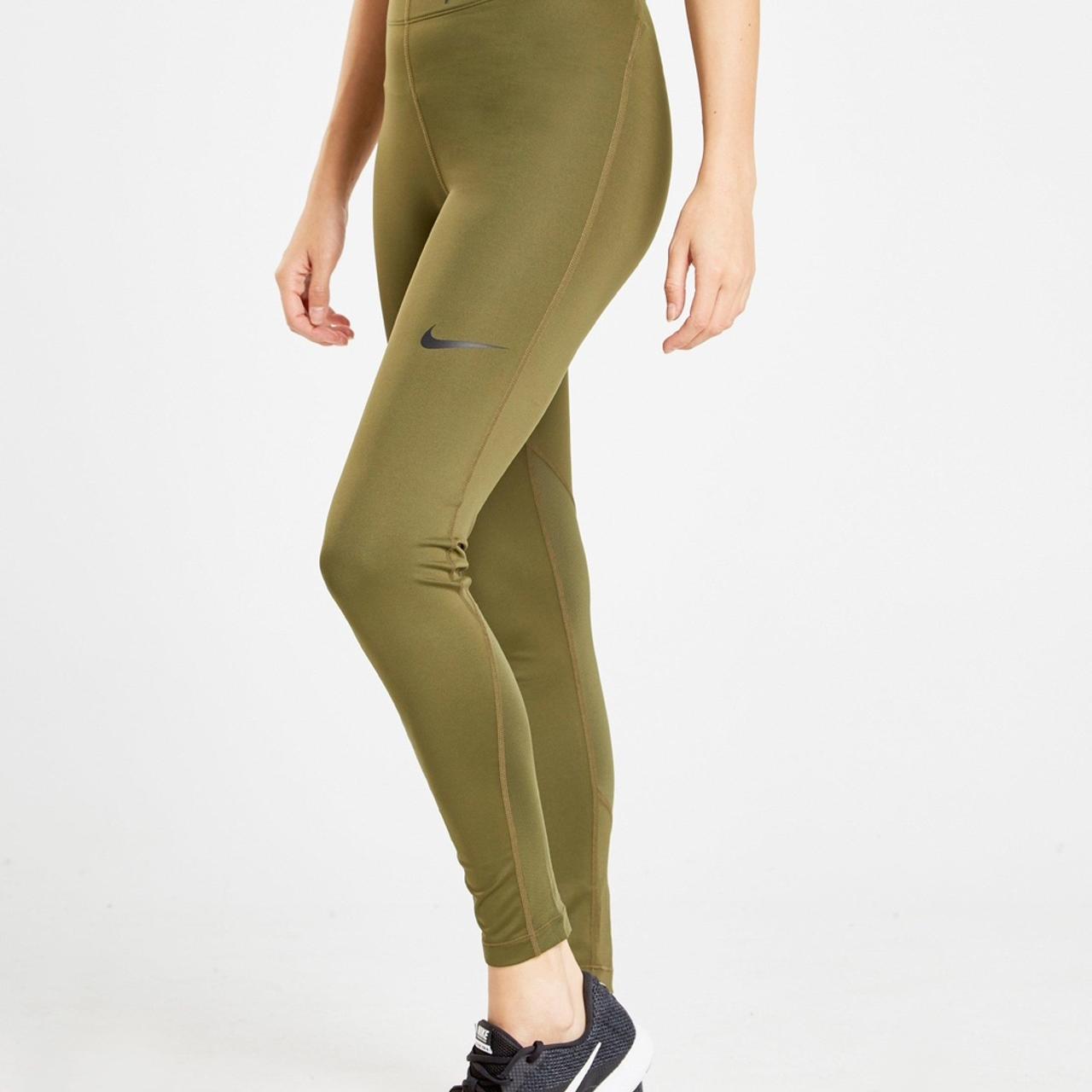 Nike Pro khaki/ green leggings in used but new - Depop