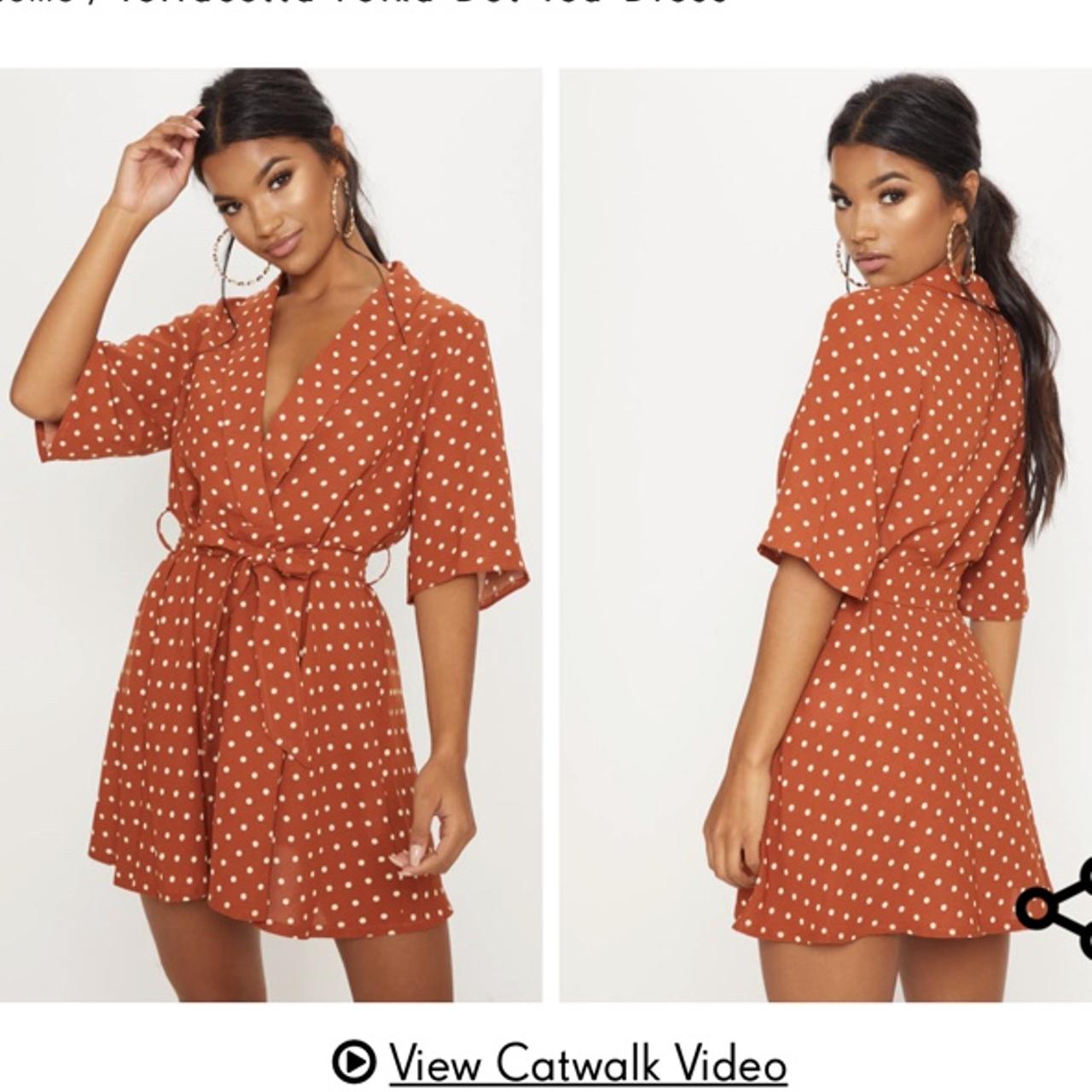 Beautiful polka dot dress in a Burnt orange