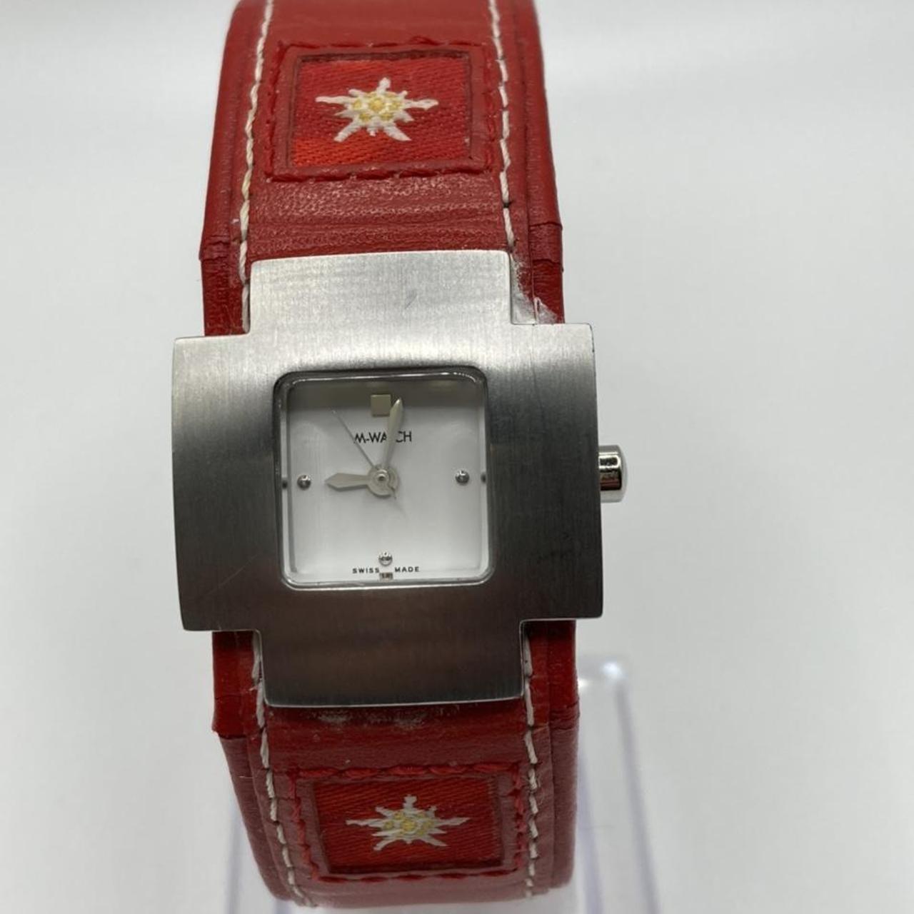 Mondaine Women's Red and Silver Watch