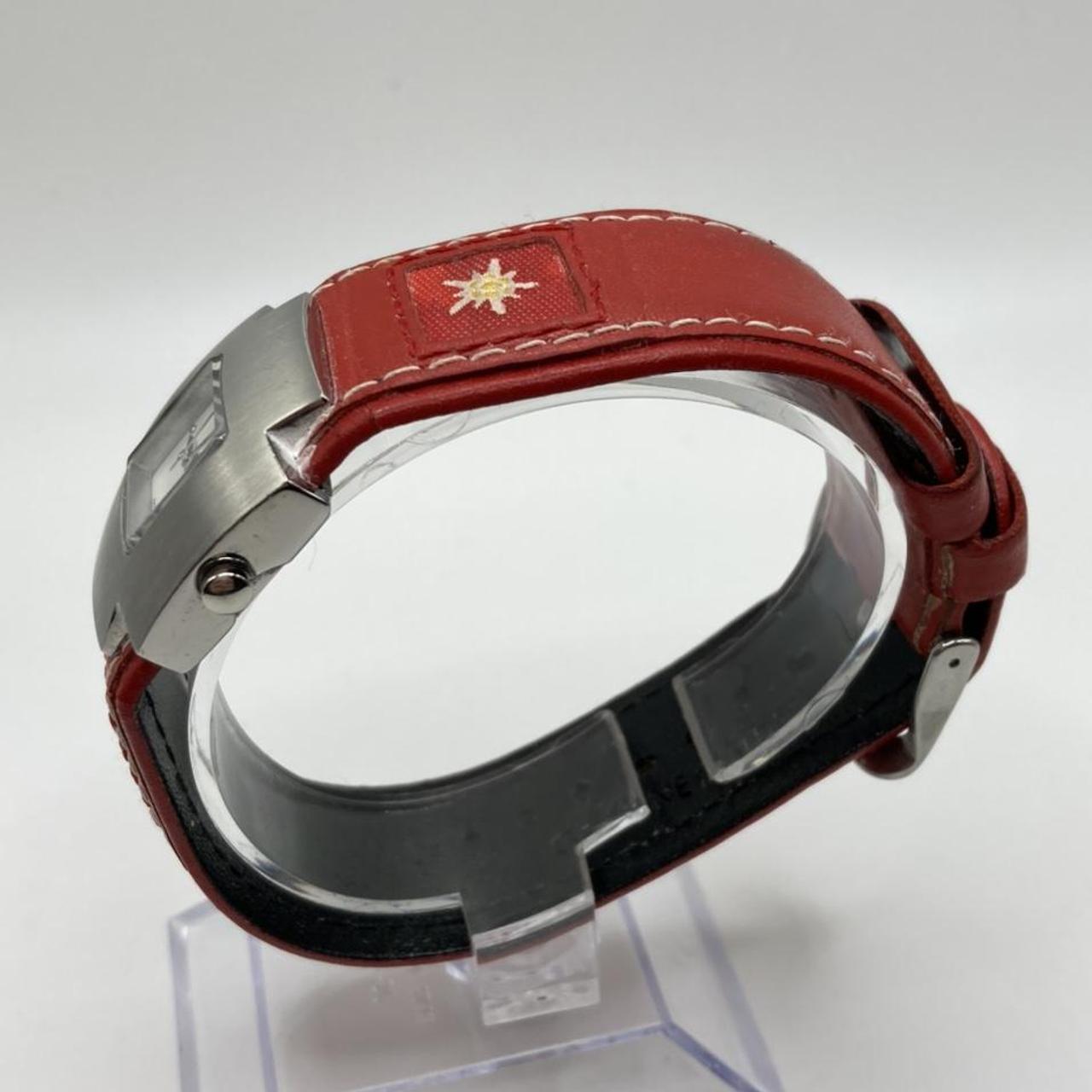 Mondaine Women's Red and Silver Watch (2)