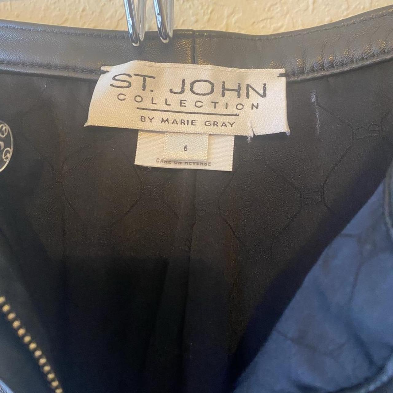 St John By Marie Gray Black Straight Leg Leather Depop