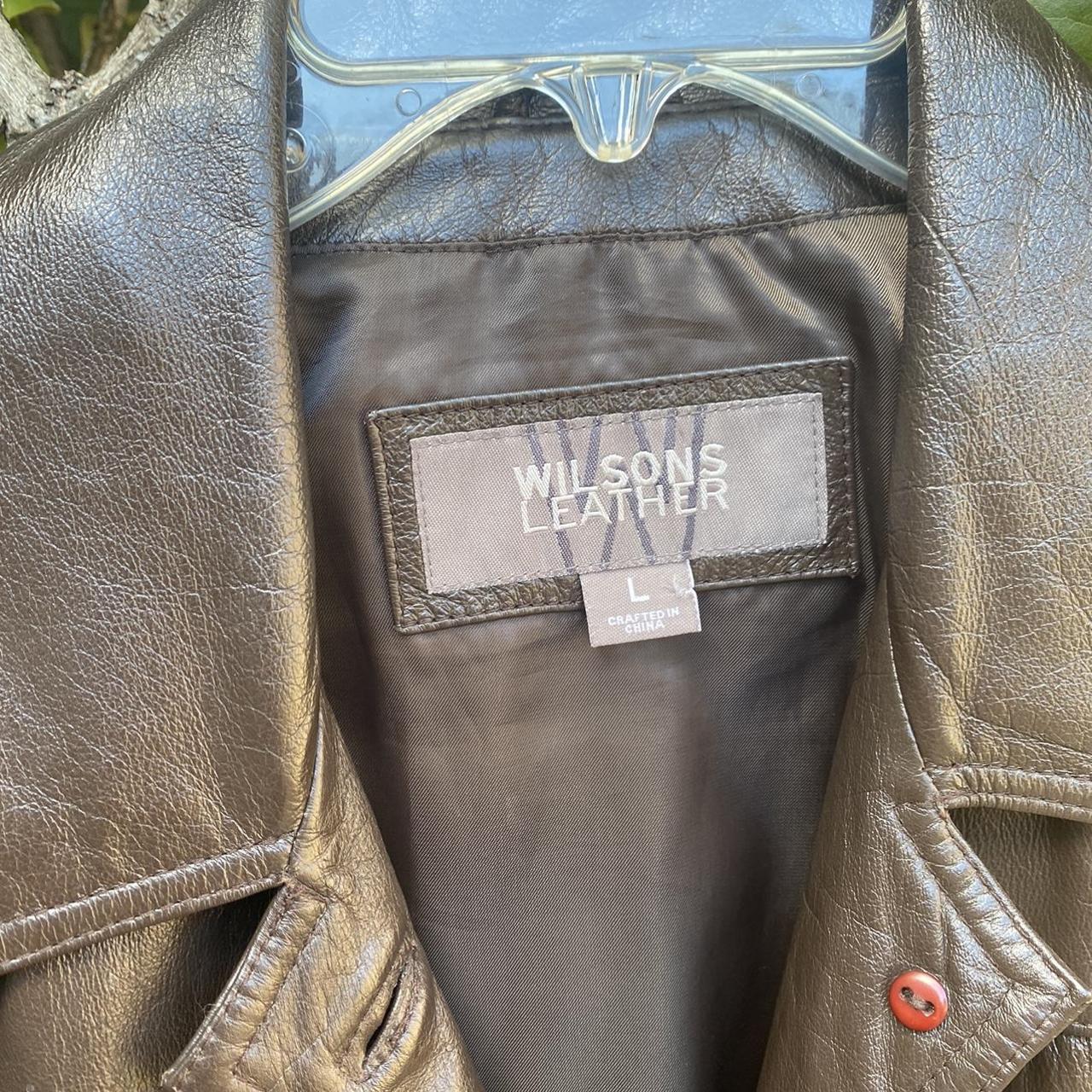 Vintage Wilson’s leather jacket in chocolate brown.... - Depop