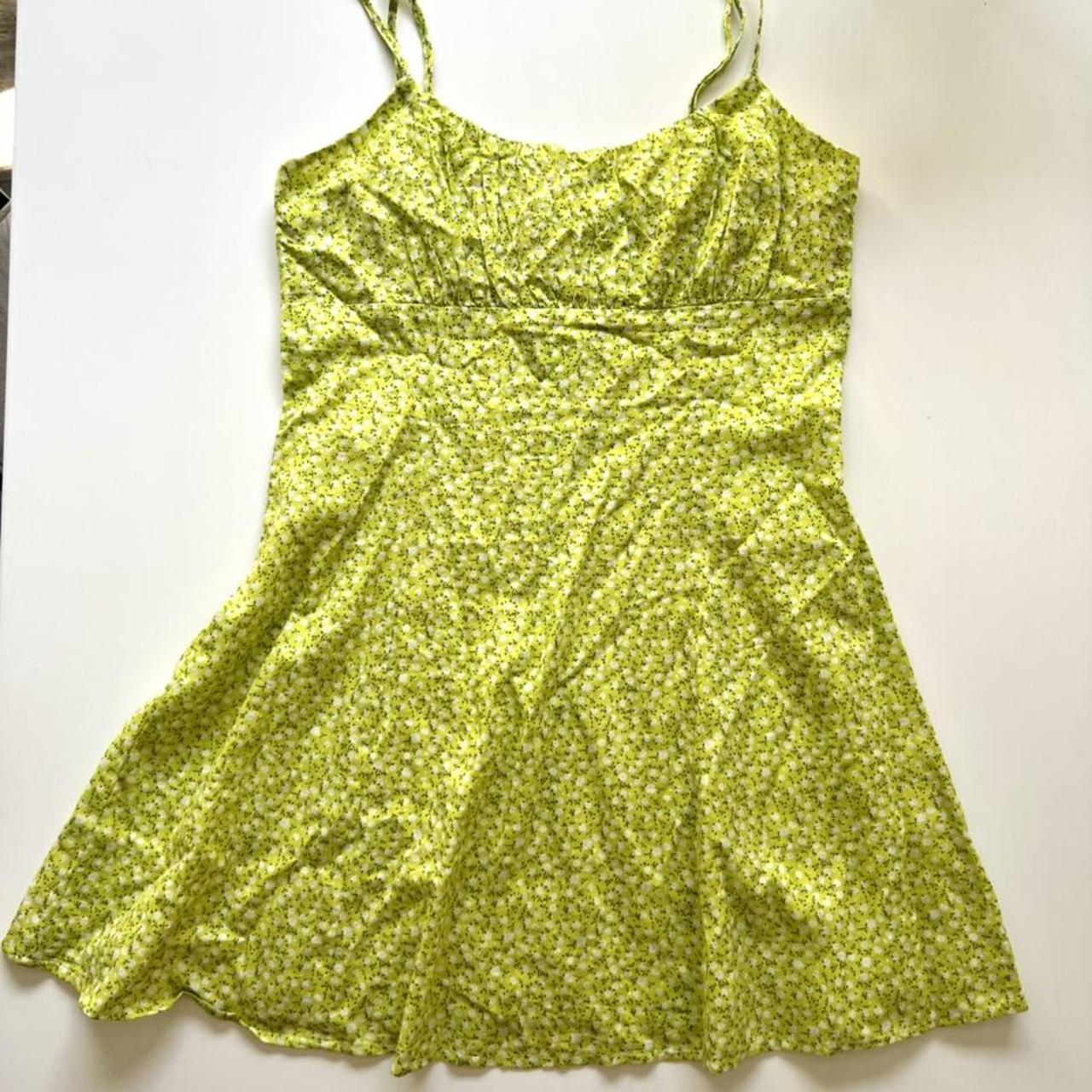 Neon yellow floral summer dress from Ally Fashion.... Depop