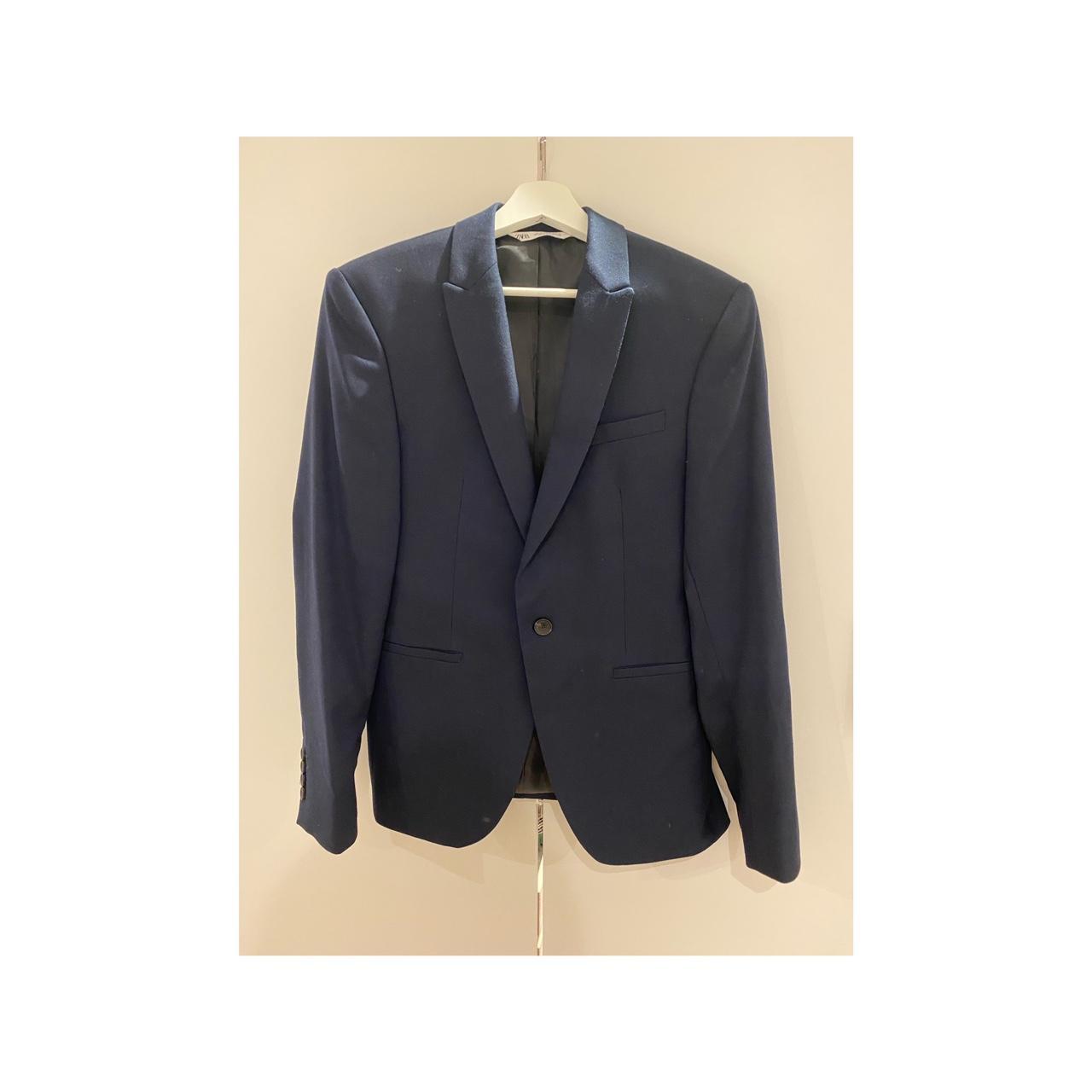 Zara Men's Navy Suit Depop