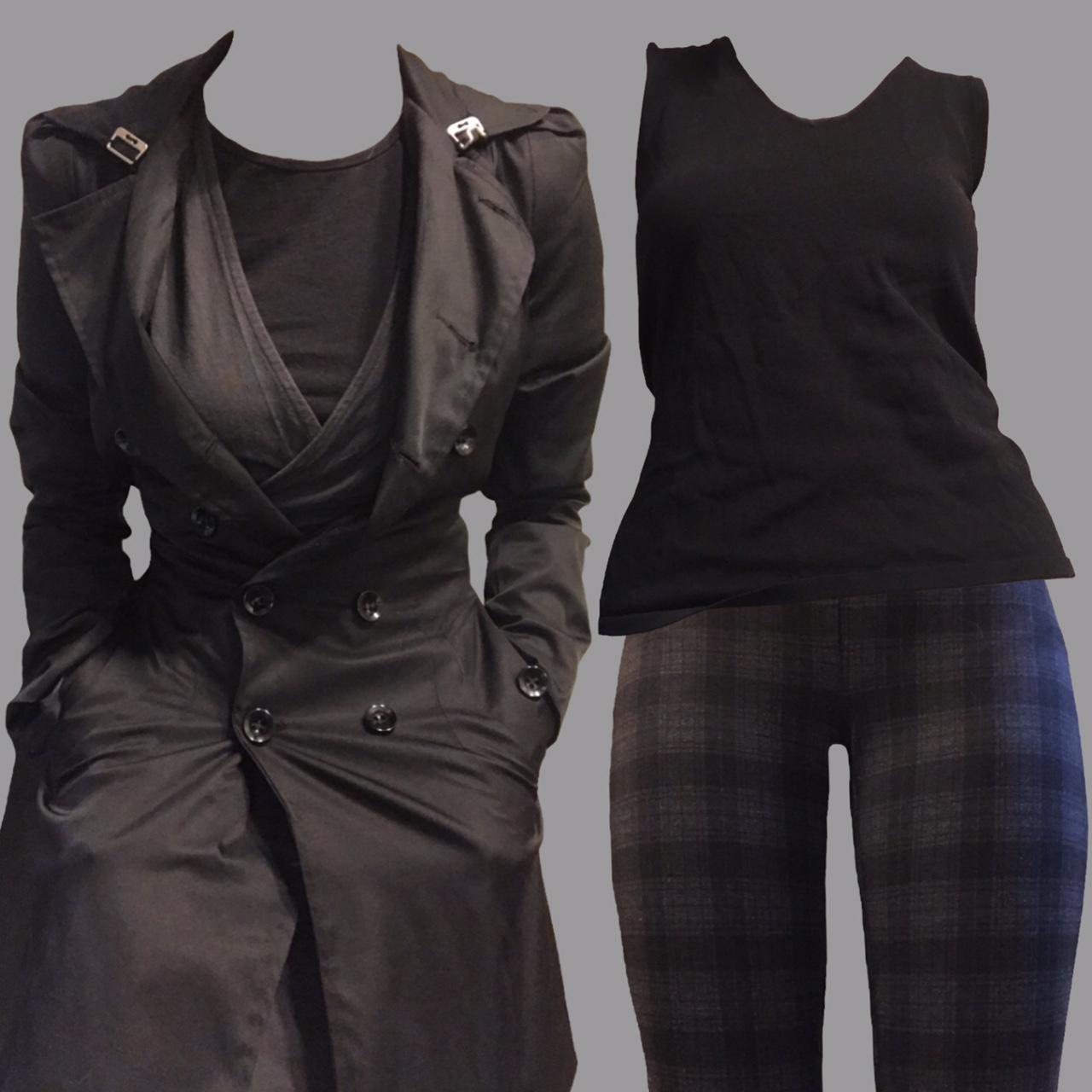 Women's Black and Grey Jacket Depop