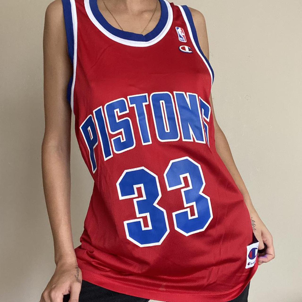 NBA Detroit Pistons #33 Hill Red Champion Jersey