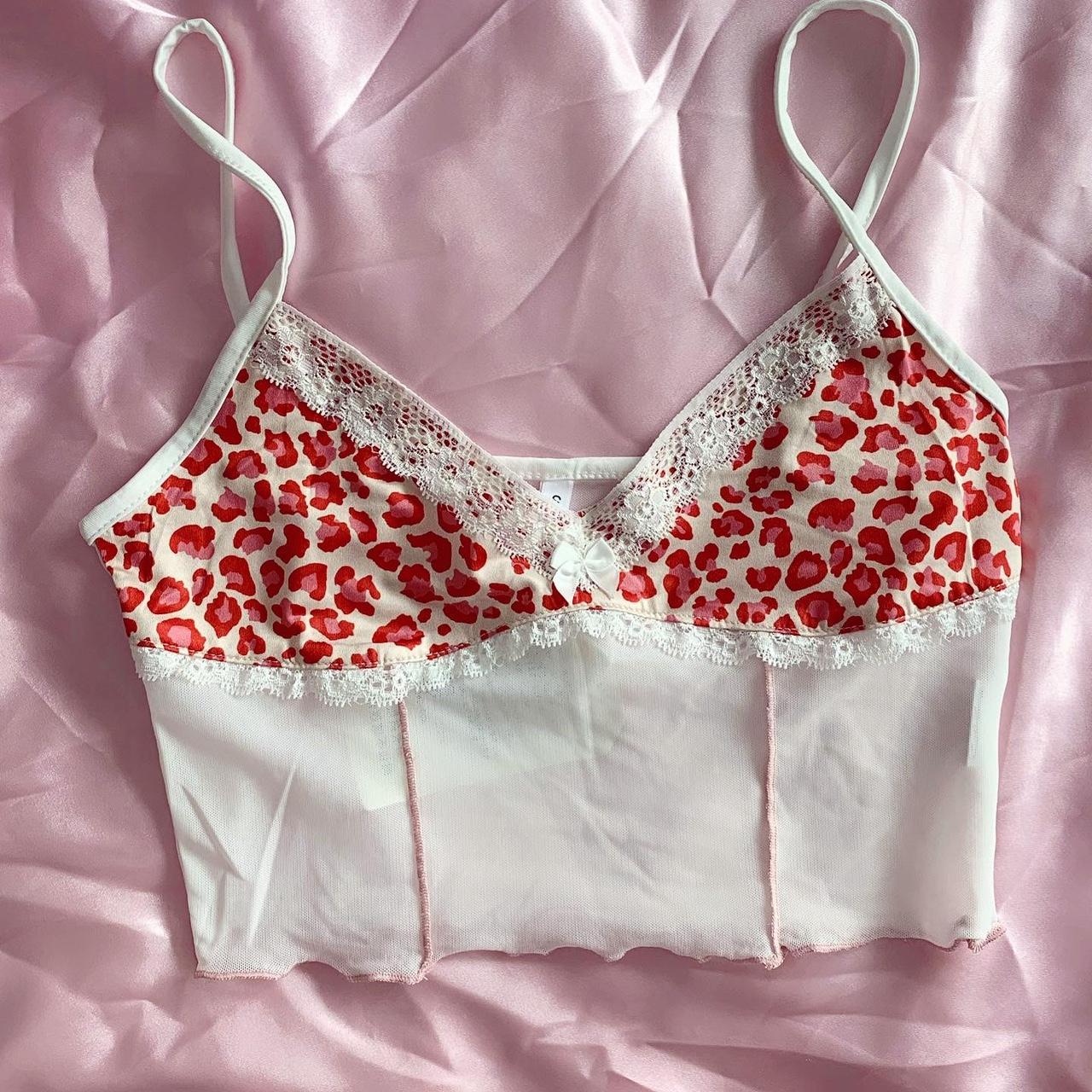 LEOPARD MILKMAID TOP Leopard mesh top Leopard cami... - Depop