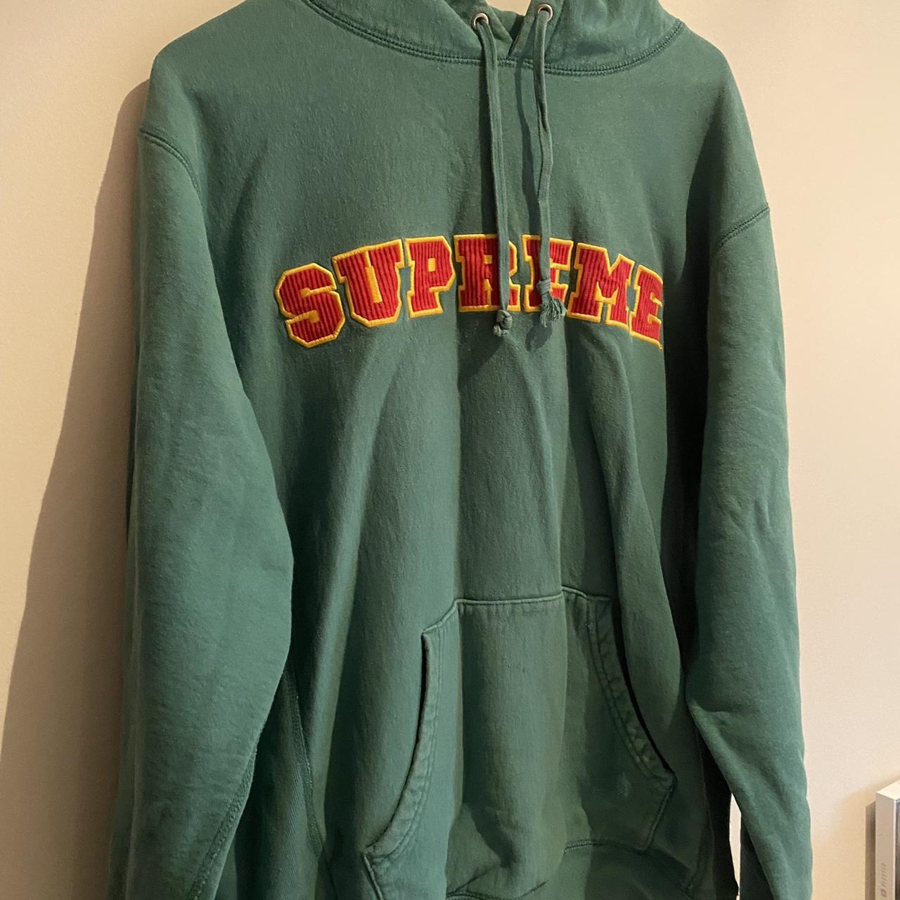 Supreme Men's Green Hoodie | Depop