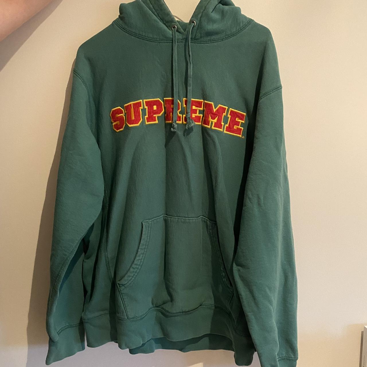 Supreme Men's Green Hoodie | Depop