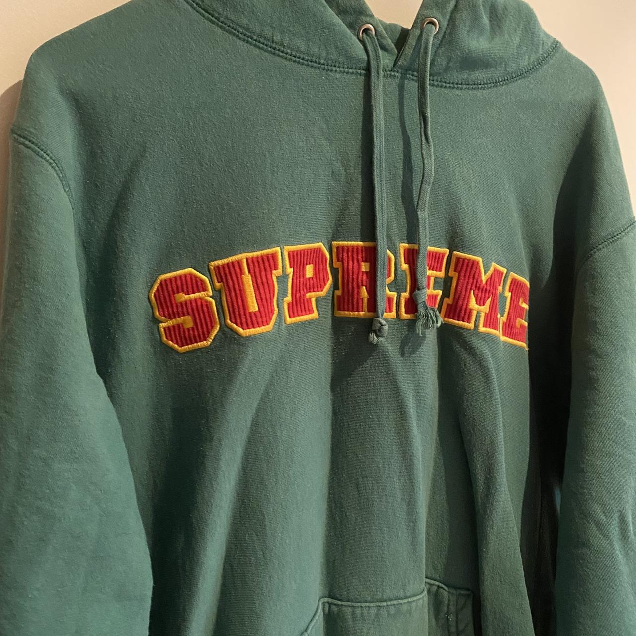 Supreme Men's Green Hoodie | Depop