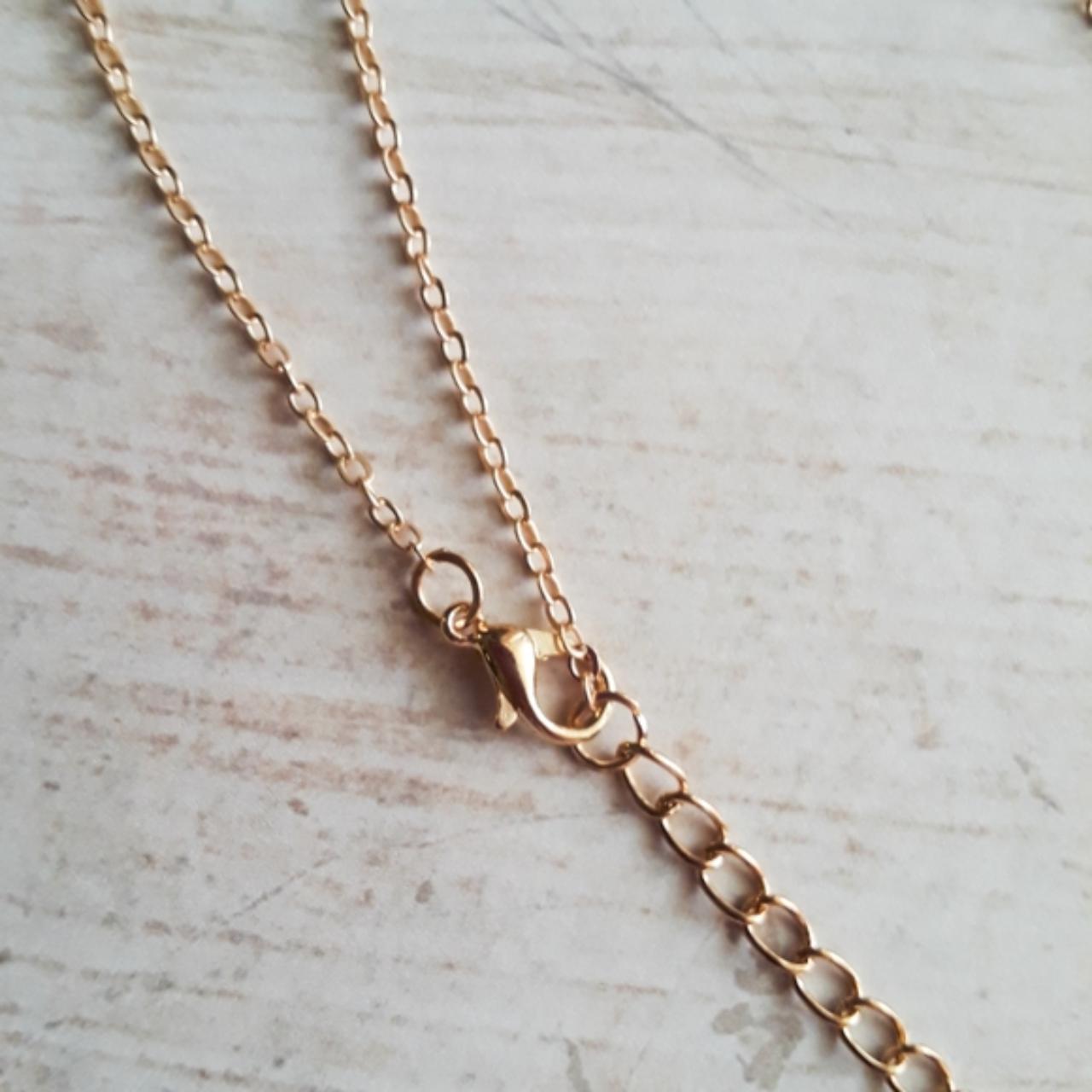 Minimalist Dainty Gold Double Heart Lariat Necklace... - Depop