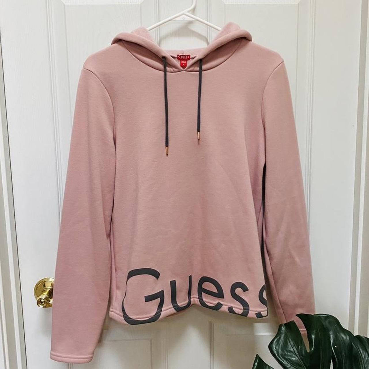 Guess Women's Grey and Pink Hoodie (3)