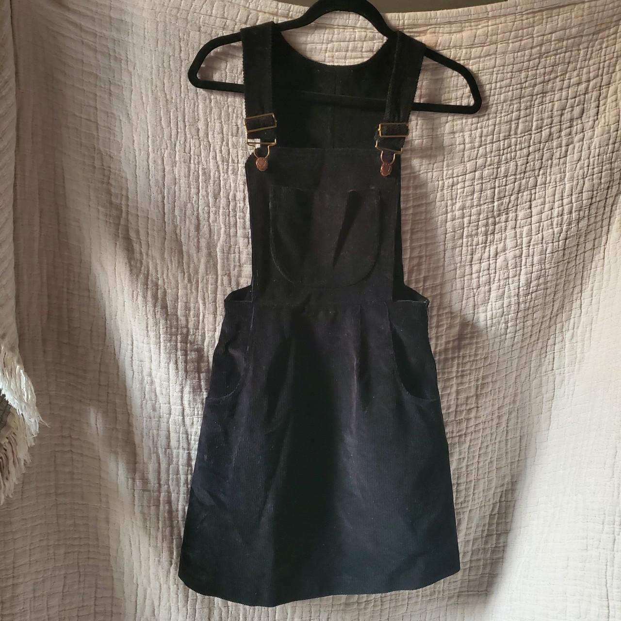 black corduroy overall dress