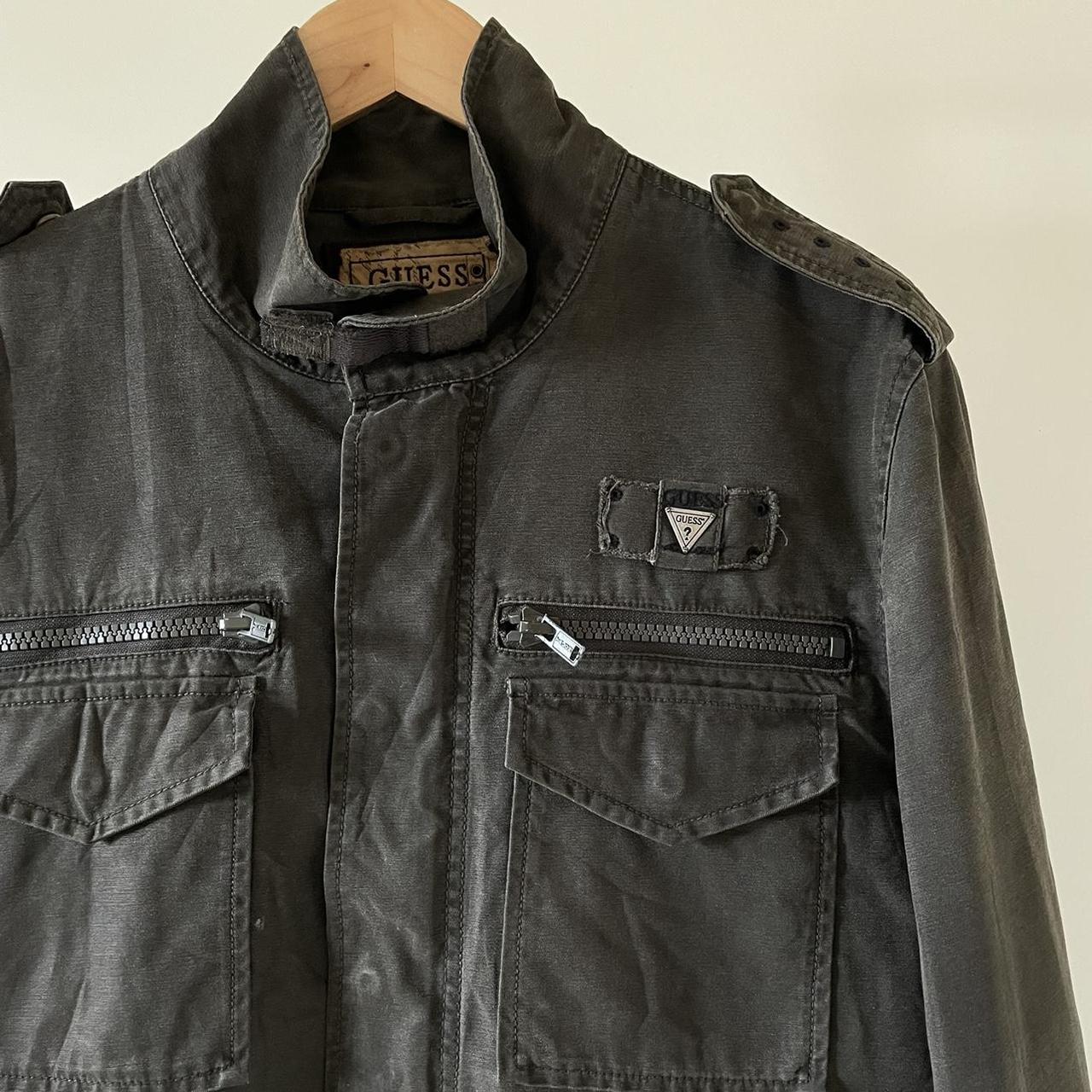 Men’s Y2K Guess Khaki ShirtJacket Zip front with... Depop