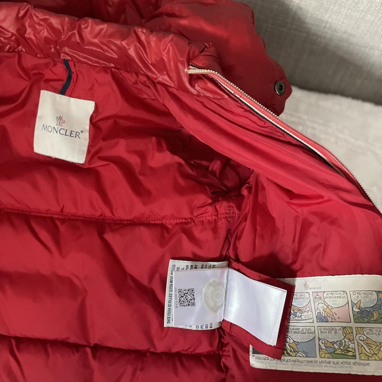 Sold! !!!!!!Infant moncler coat age 2! Beautiful red... - Depop