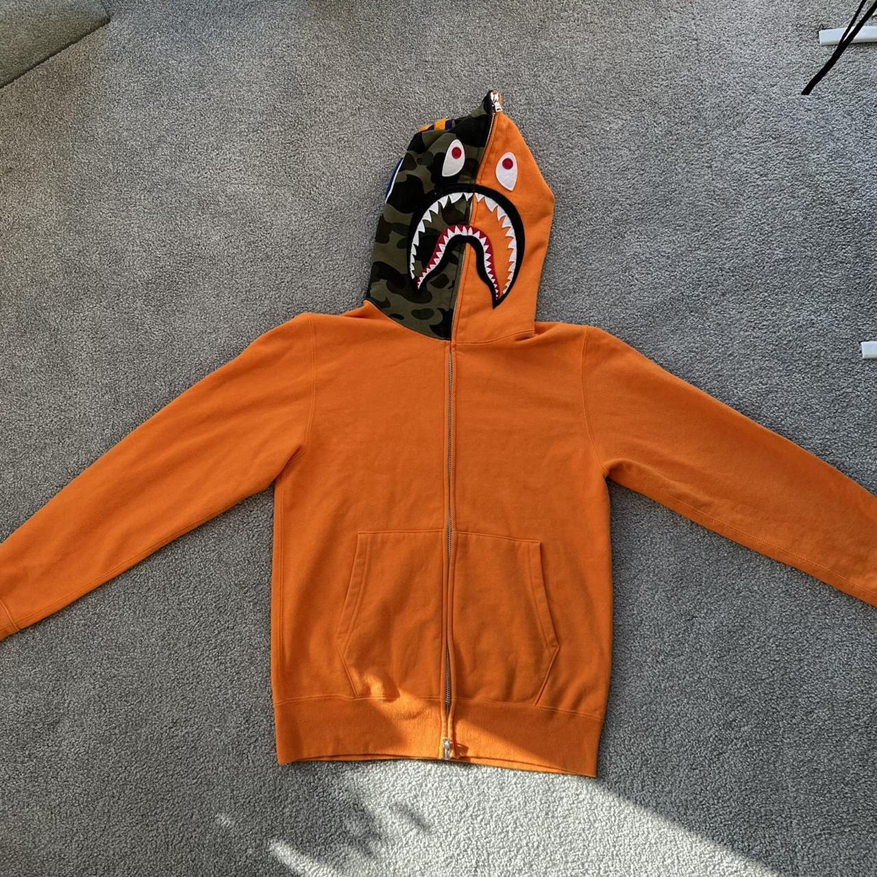 BAPE Men's Orange Hoodie | Depop