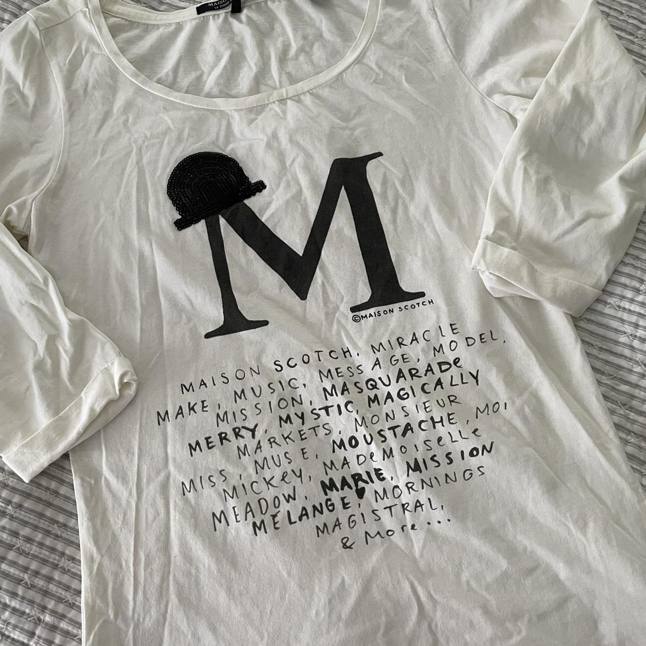 Maison Scotch Women's White and Black T-shirt (2)