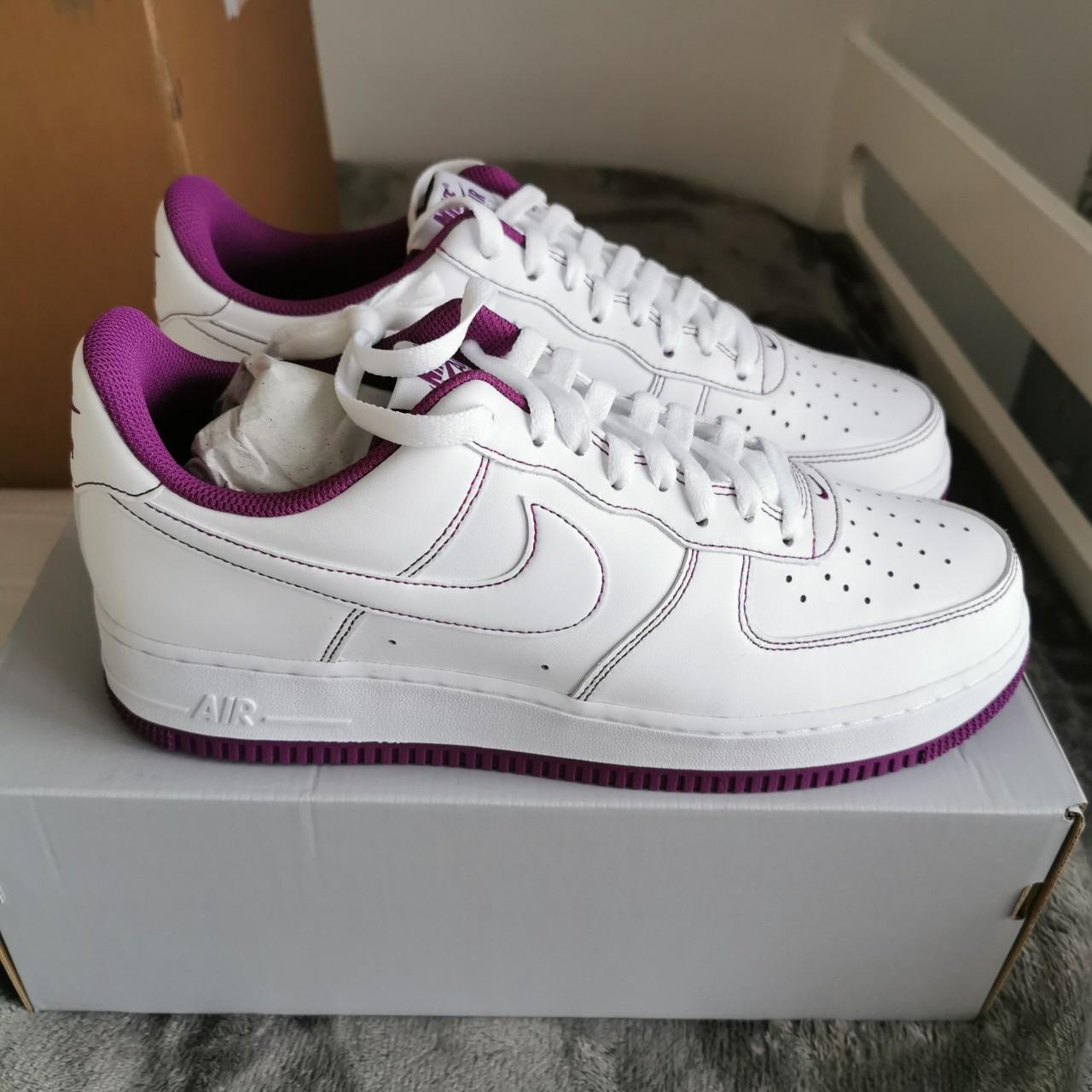 New Mens Nike Air Force 1 Low White Viotech Purple Depop