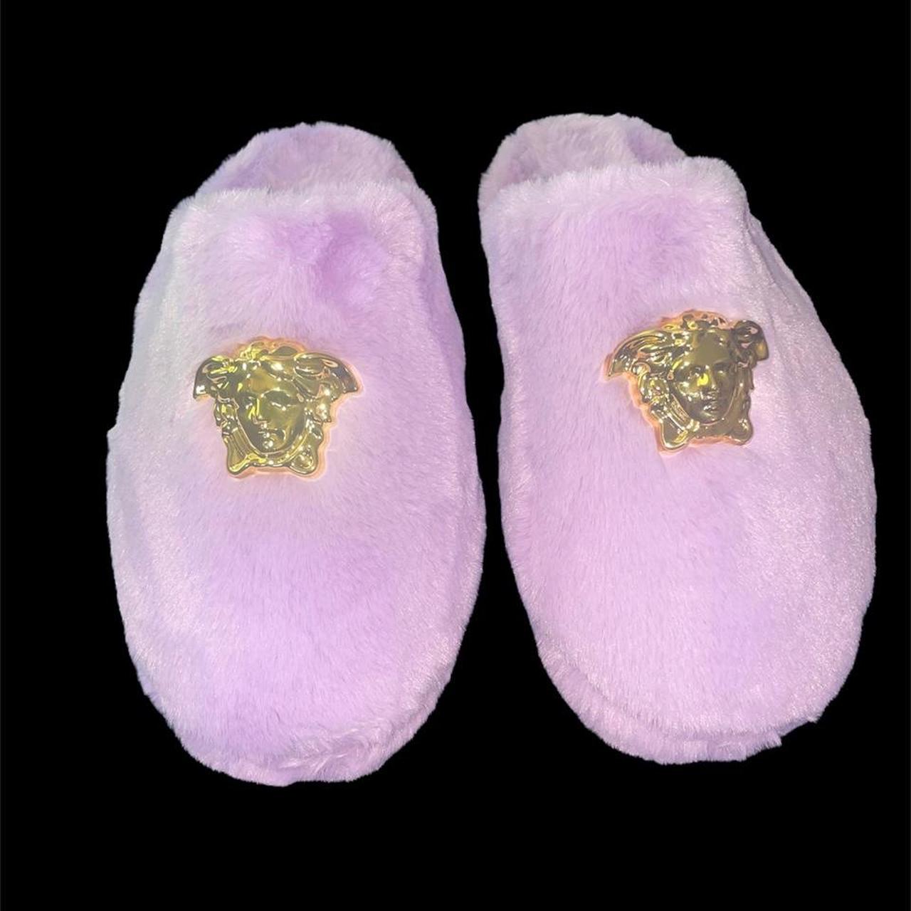 lavender-faux-fur-versace-slippers-women-s-size-depop