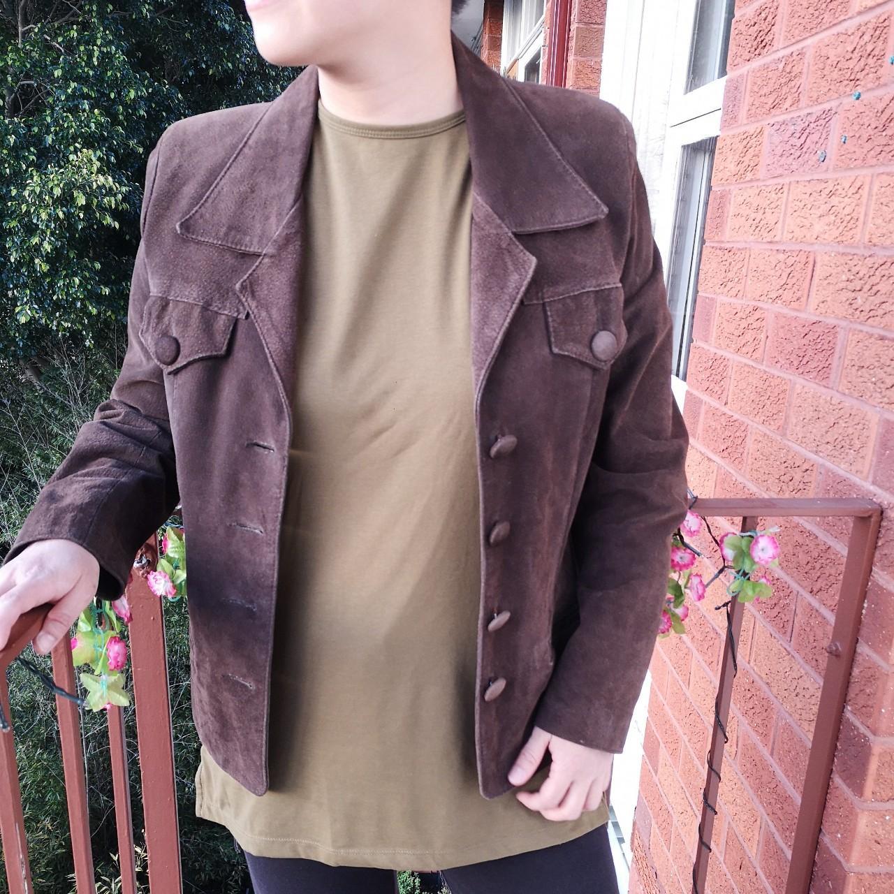 Vintage popular 70s suede leather jacket size 6