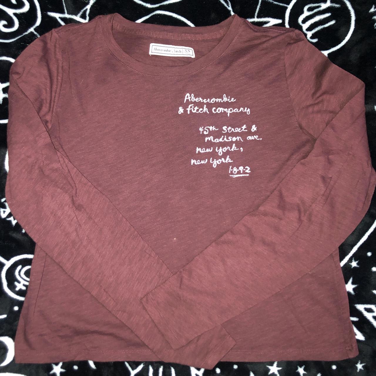 Abercrombie And Fitch Burgundy Long Sleeve Shirt In Depop