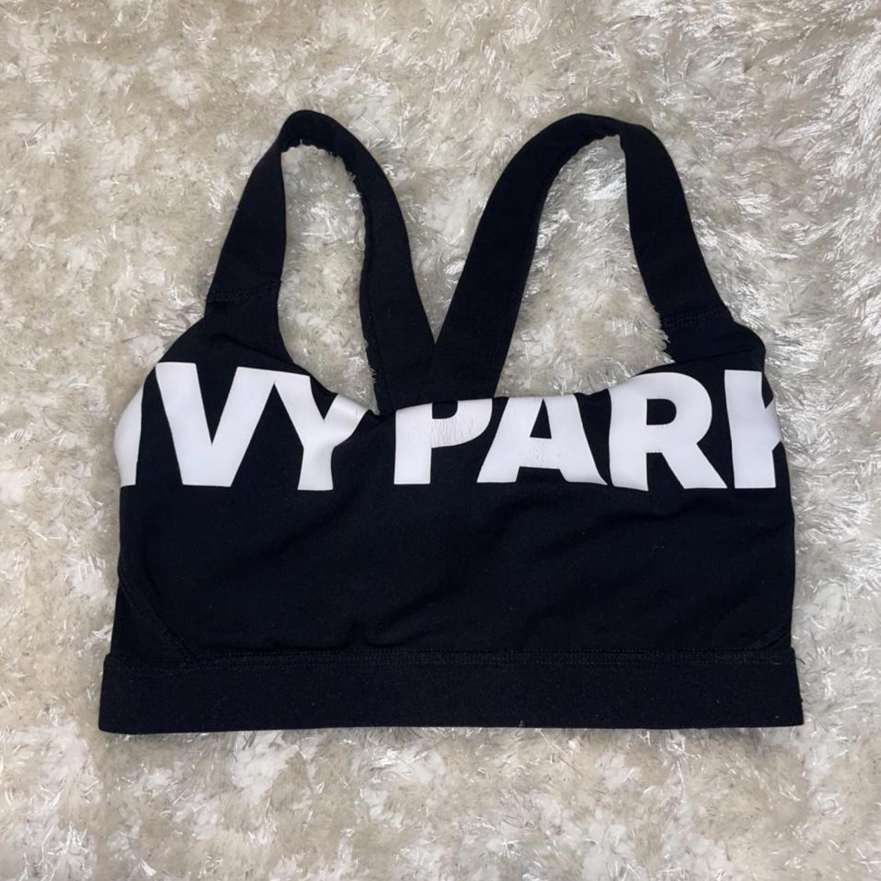 Black and white Ivy Park sports bra! Super trendy - Depop