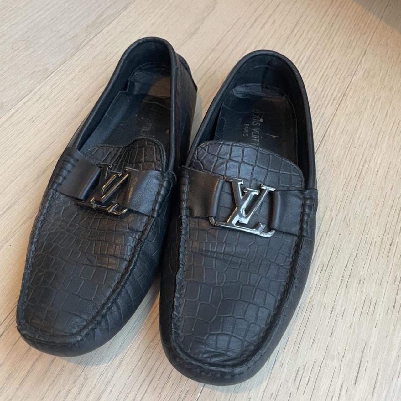 Louis Vuitton men's loafer. Black . LV Initials - Depop