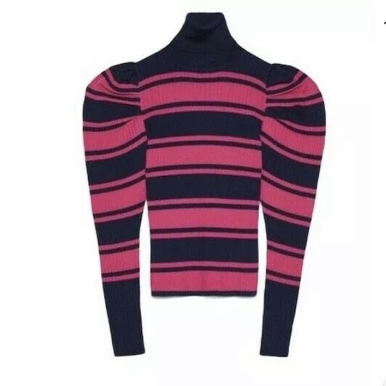 Brand new Zara pink striped puff sleeve Depop
