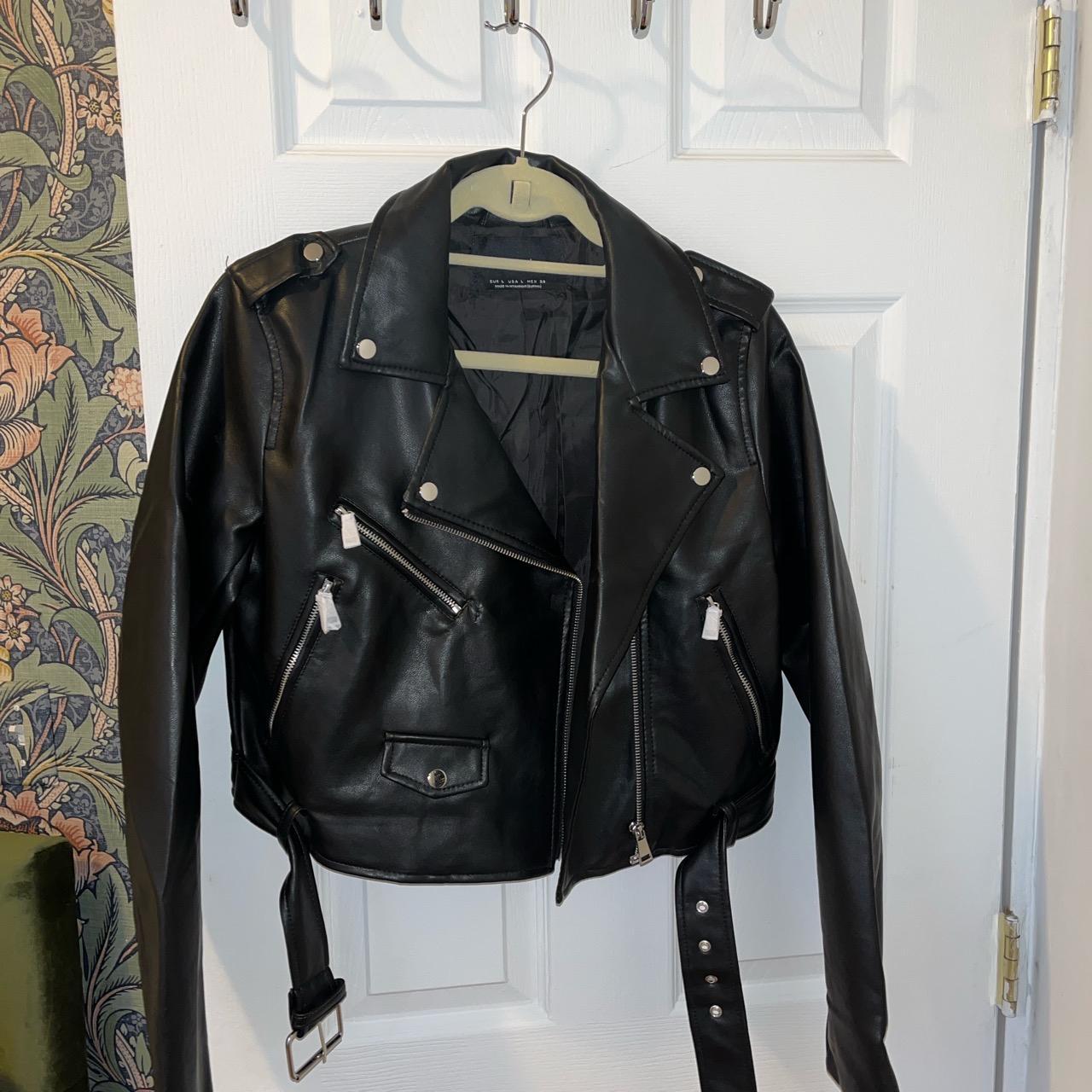 depop leather jacket