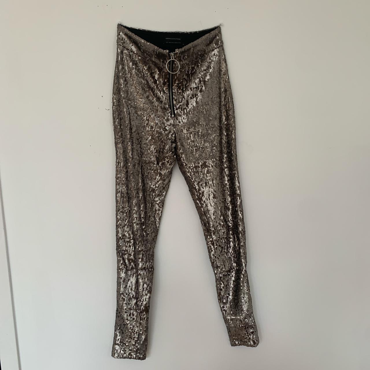 Urban Outfitters Women's Silver Trousers | Depop