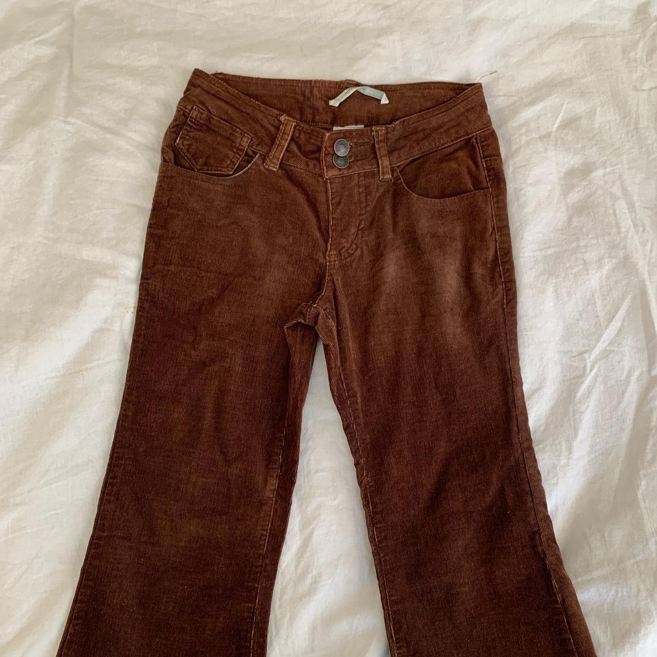 Vintage Brown Corduroy Flared Pants Size Depop