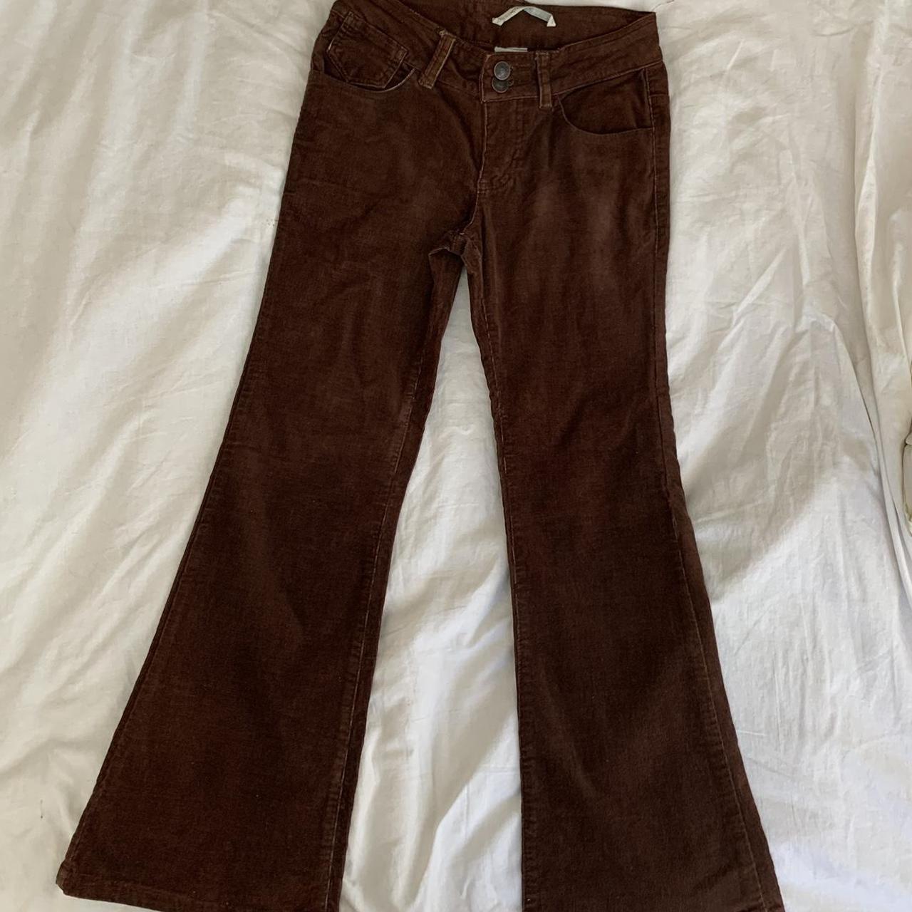 Vintage brown corduroy flared pants size 7... - Depop